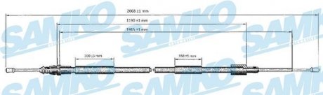 Трос ручного гальма.r. C4 P307 2035/1183 SAMKO C0620B