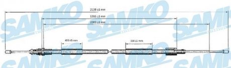 Трос ручного гальма.r. C4 P307 2115/1316 SAMKO C0621B