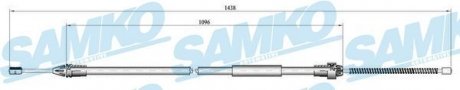 Трос ручного тормоза. CLIO II /P/ 1410/1085 bкbny SAMKO C0684B