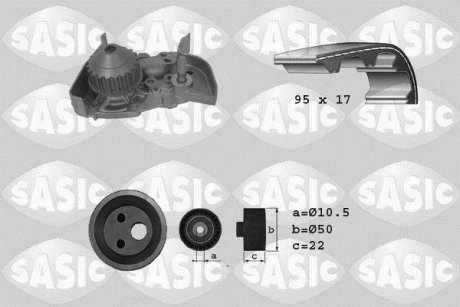 Насос води + комплект зубчатого ремня SASIC 3904025