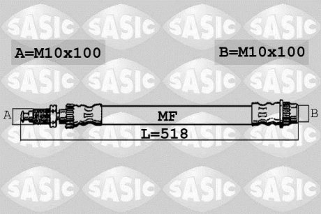 Шланг тормозной SASIC 6600009 (фото 1)