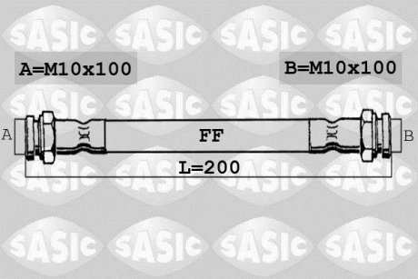 Шланг тормозной SASIC 6600034