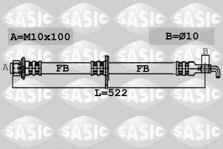 Шланг тормозной SASIC 6600036