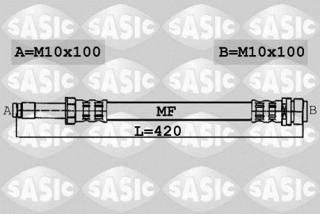 Шланг тормозной SASIC 6606003