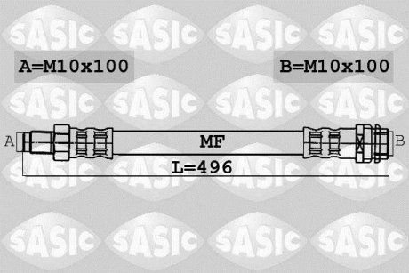 Шланг тормозной SASIC 6606039