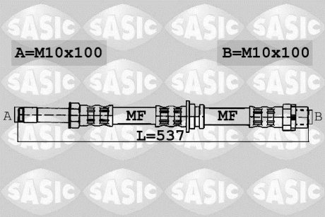 Шланг тормозной SASIC 6606040