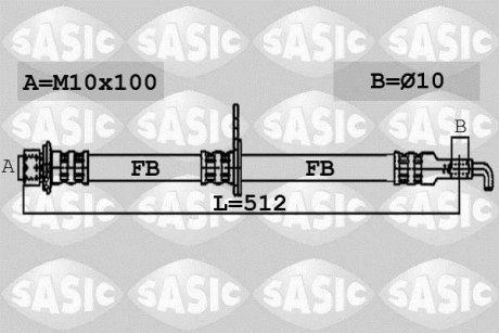 Шланг тормозной SASIC 6606052