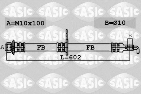 Шланг тормозной SASIC 6606056