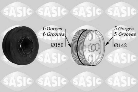 Шкив коленвала, BMW 3 (E46), 5 (E39) 2.0D 98-05 SASIC 9001810