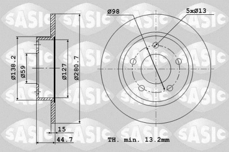 Тормозной диск SASIC 9004503J