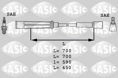 Дроти запалення, набір SASIC 9284002