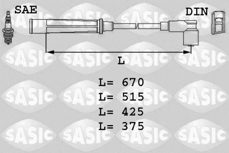 Дроти запалення, набір SASIC 9286005