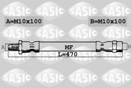 Шланг гальмівний SASIC SBH0180