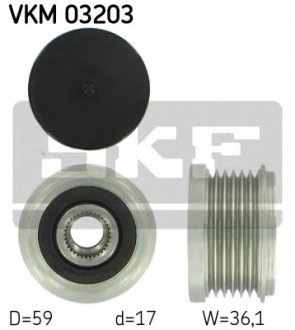 Шків генератора SKF VKM 03203