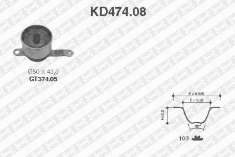 К-кт ГРМ Honda Civic VI / Rover 400 (RT) 95-01 SNR NTN KD474.08