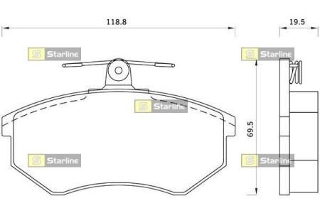 ГАЛЬМІВНІ КОЛОДКИ ДИСКОВІ STARLINE BD S043