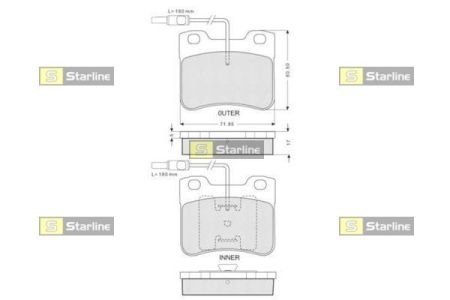 ГАЛЬМІВНІ КОЛОДКИ ДИСКОВІ STARLINE BD S056 (фото 1)