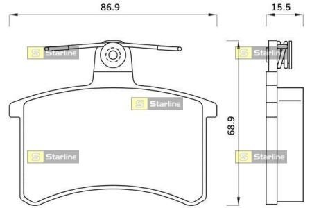 ГАЛЬМІВНІ КОЛОДКИ ДИСКОВІ STARLINE BD S078 (фото 1)