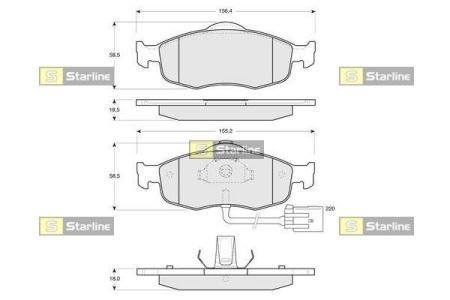 Тормозные колодки дисковые STARLINE BD S105