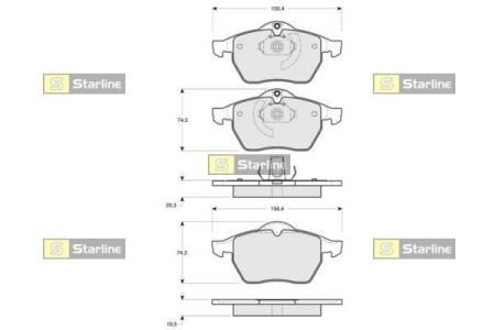 Тормозные колодки дисковые STARLINE BD S122 (фото 1)