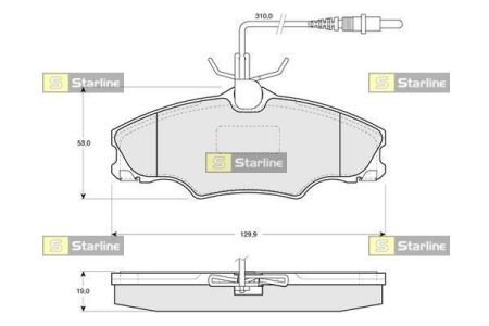 ГАЛЬМІВНІ КОЛОДКИ ДИСКОВІ STARLINE BD S128 (фото 1)