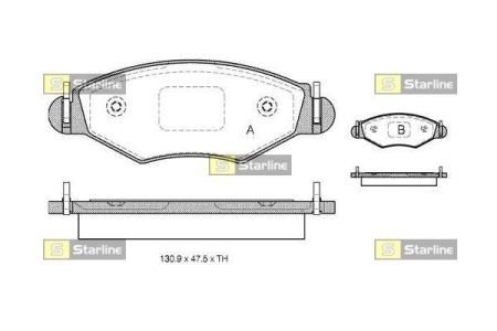 ГАЛЬМІВНІ КОЛОДКИ ДИСКОВІ STARLINE BD S133 (фото 1)