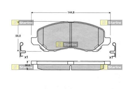 Тормозные колодки дисковые STARLINE BD S147 (фото 1)