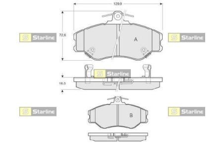 ГАЛЬМІВНІ КОЛОДКИ ДИСКОВІ STARLINE BD S171 (фото 1)