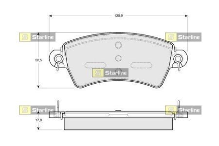 Тормозные колодки дисковые STARLINE BD S233 (фото 1)