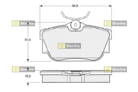 Тормозные колодки дисковые STARLINE BD S307