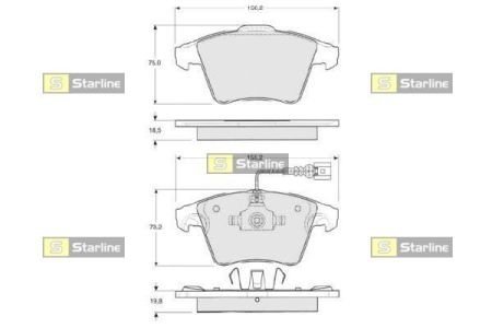 Тормозные колодки дисковые STARLINE BD S325 (фото 1)