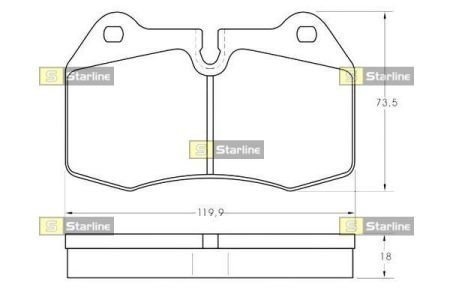 Тормозные колодки дисковые STARLINE BD S351 (фото 1)