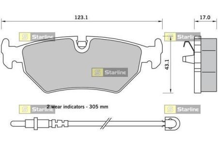 Гальмівні колодки дискові STARLINE BD S396 (фото 1)