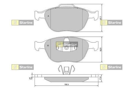 Тормозные колодки дисковые STARLINE BD S428