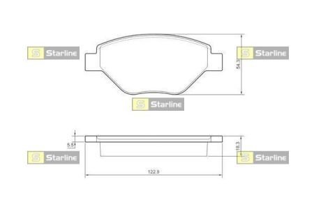 ГАЛЬМІВНІ КОЛОДКИ ДИСКОВІ STARLINE BD S435 (фото 1)