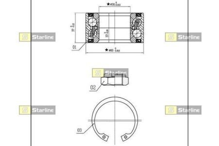 Подшипник ступицы sets STARLINE LO01307