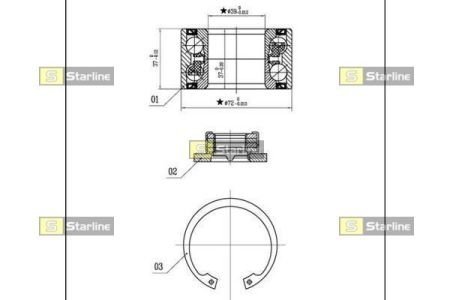 Подшипник ступицы sets STARLINE LO03530