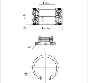 Комплект подшипника колеса. STARLINE LO03531