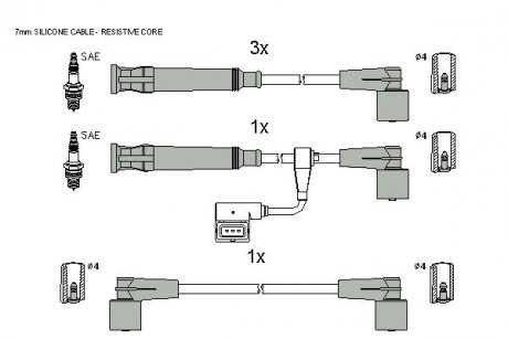 Комплект кабелей зажигания STARLINE ZK 0192