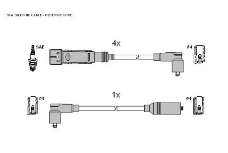 Комплект кабелів запалювання STARLINE ZK 0322
