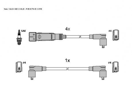 Комплект кабелів запалювання STARLINE ZK 0442