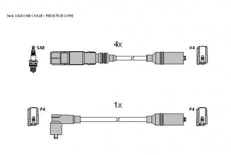 Комплект кабелів запалювання STARLINE ZK 0562