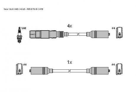 Комплект кабелей зажигания STARLINE ZK 0582