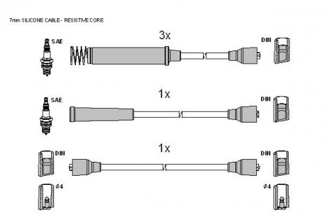 Комплект кабелів запалювання STARLINE ZK 1572 (фото 1)