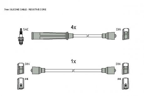Комплект кабелей зажигания STARLINE ZK 3184