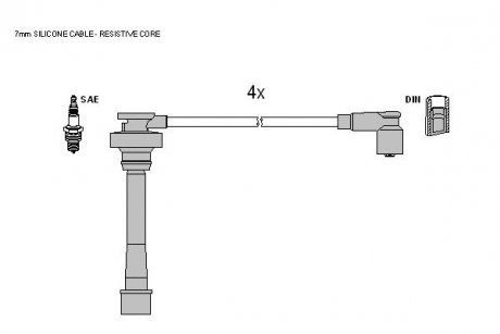 Комплект кабелів запалювання STARLINE ZK 4932 (фото 1)