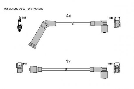 Комплект кабелей зажигания STARLINE ZK 5152