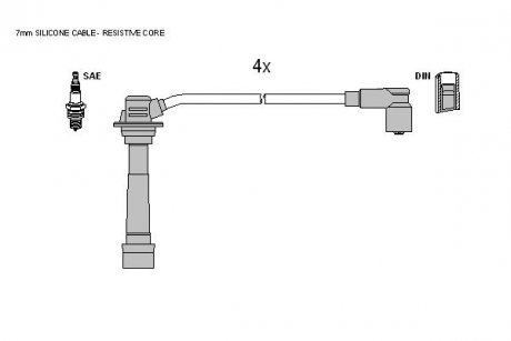 Комплект кабелей зажигания STARLINE ZK 5462