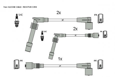 Комплект кабелей зажигания STARLINE ZK 5492