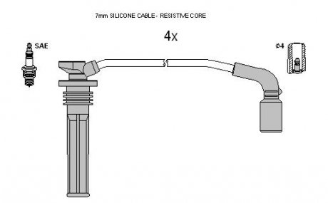 Комплект кабелей зажигания STARLINE ZK 6882